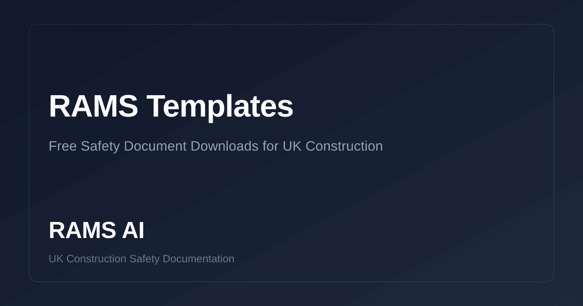 Free RAMS Templates – Safety Document Downloads | UK